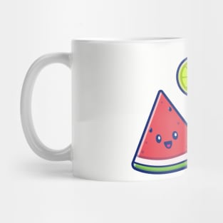 Cute Lemon Juice With Cute Watermelon Cartoon Mug